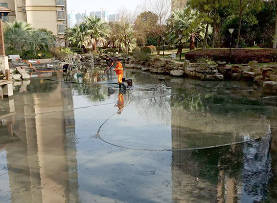 海西直辖景观池淤泥清理